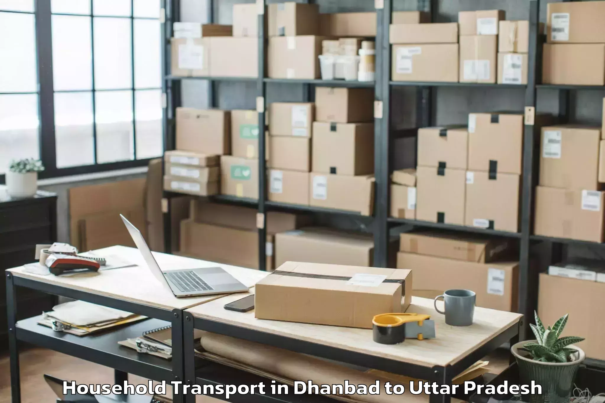 Get Dhanbad to Santosh University Ghaziabad Household Transport